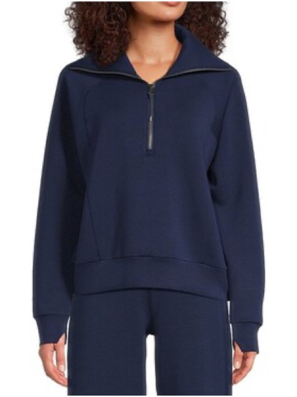 SPANX Softstreme AirEssentials Half Zip Pullover Sweatshirt Women’s L Navy NWT - Picture 12 of 13